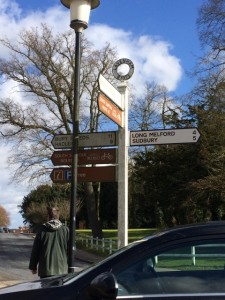 Lavenham village signpost.